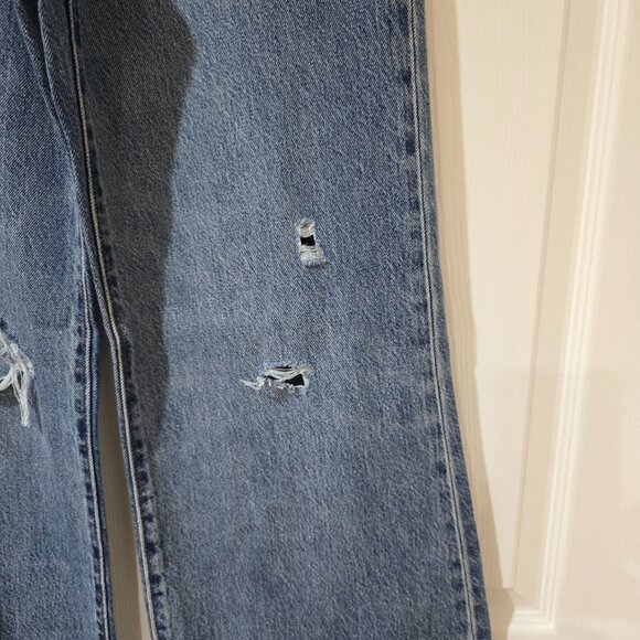 Levis Premium Women High Loose Flare Jeans Distressed Wide Leg Size 25x32 NWT - Picture 5 of 14